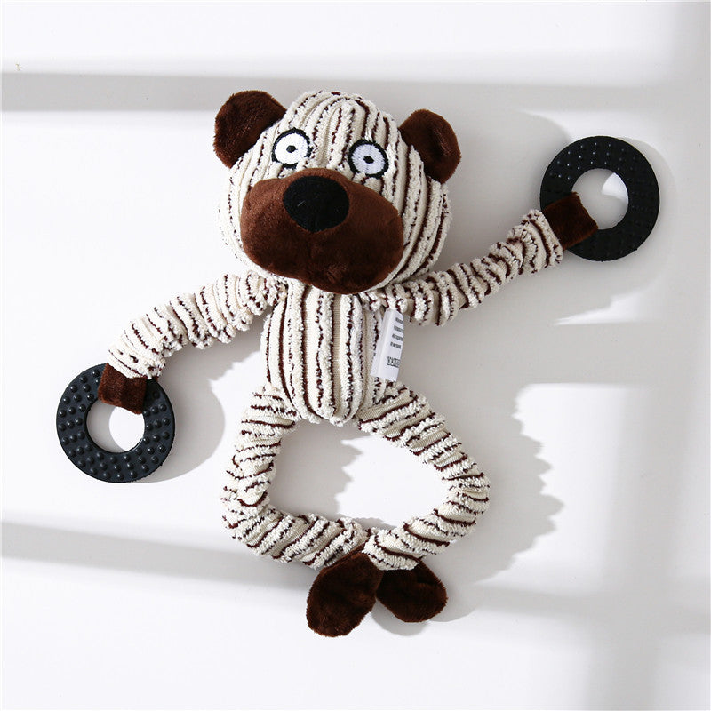 Pet Toy Donkey Shape Corduroy Chew Toy For Dogs and Puppy