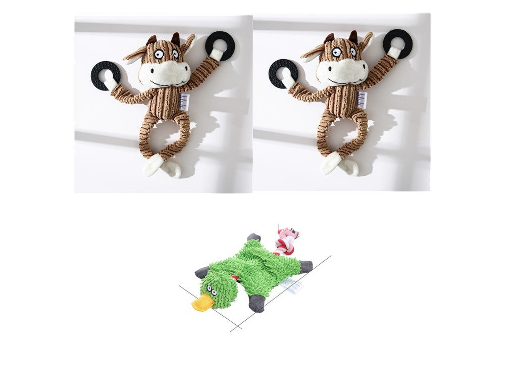 Pet Toy Donkey Shape Corduroy Chew Toy For Dogs and Puppy