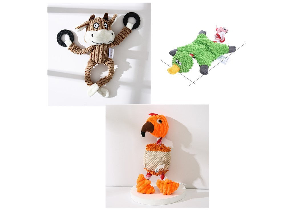 Pet Toy Donkey Shape Corduroy Chew Toy For Dogs and Puppy