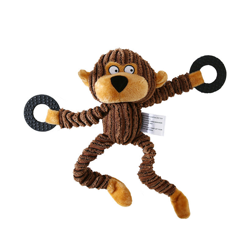 Pet Toy Donkey Shape Corduroy Chew Toy For Dogs and Puppy